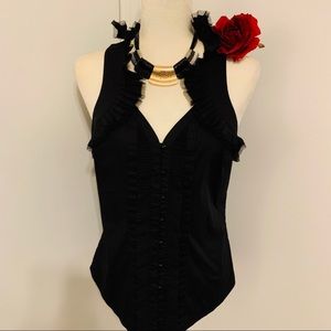 🌺WHBM NWOT sz4 lace frame button down! Sexy🌺